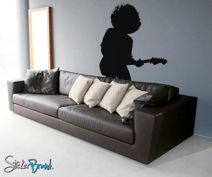 Vinyl Wall Decal Sticker 70's Inspired Guitar Player #OS_AA137