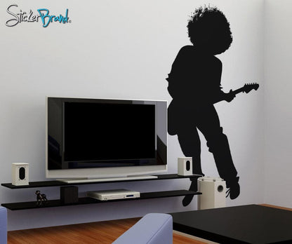 Vinyl Wall Decal Sticker 70's Inspired Guitar Player #OS_AA137
