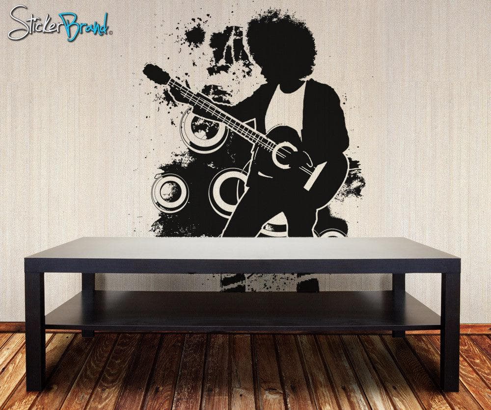 Vinyl Wall Decal Sticker 70's Inspired Guitar Player #OS_AA138