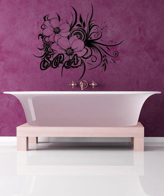 Vinyl Wall Decal Sticker Spa Flowers #OS_AA1394