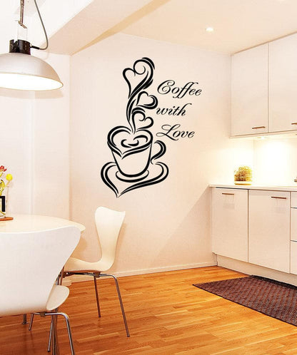 Vinyl Wall Decal Sticker Coffee With Love #OS_AA1420