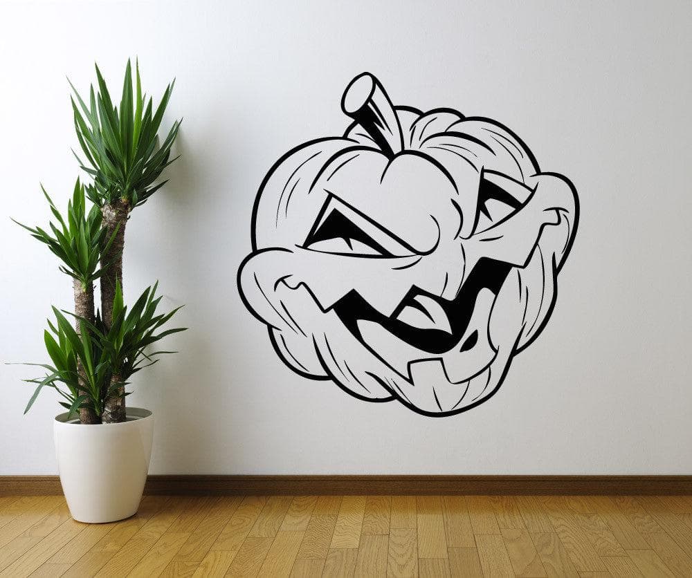 Halloween Angry Pumpkin Wall Decal.  #OS_AA1436