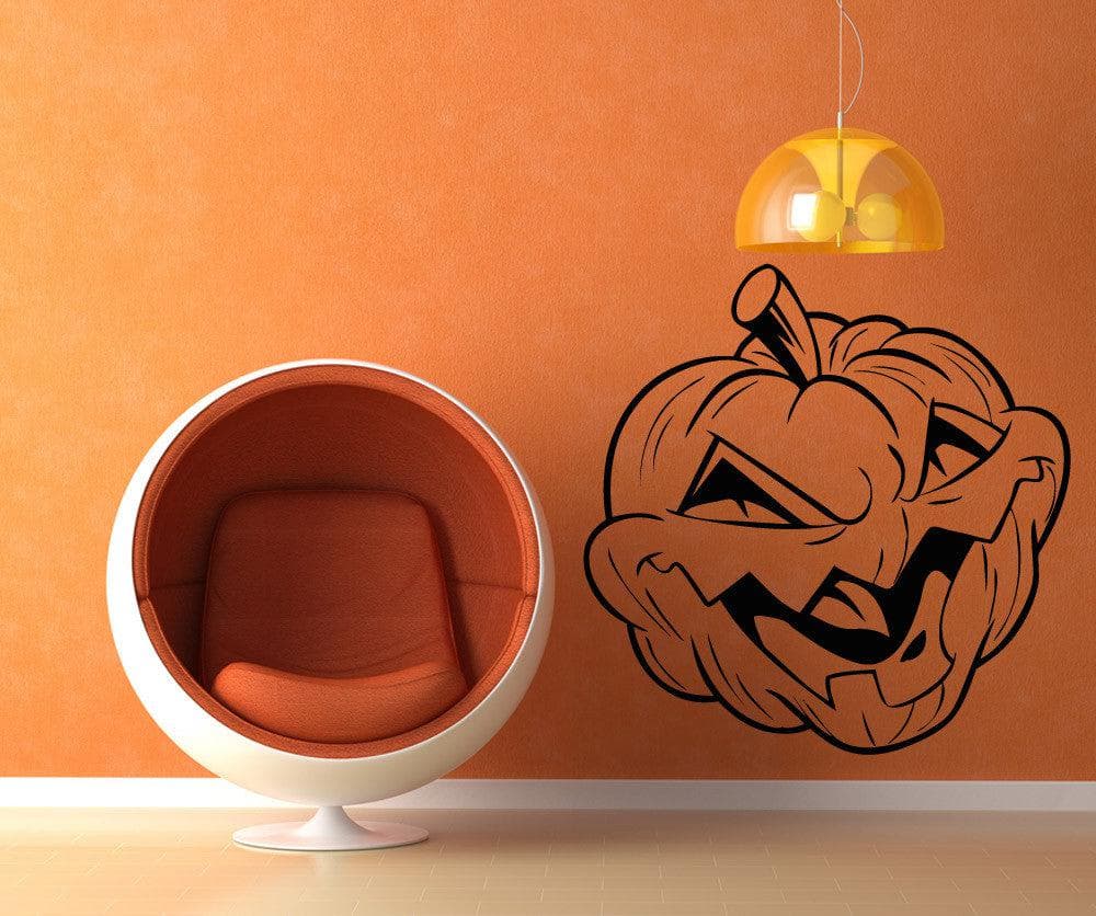 Halloween Angry Pumpkin Wall Decal.  #OS_AA1436