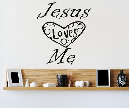 Vinyl Wall Decal Sticker Jesus Loves Me #OS_AA1498