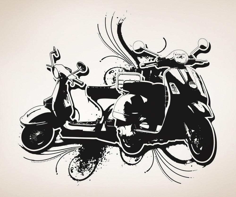 Vinyl Wall Decal Sticker Double Scooters #OS_AA149