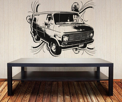 Vinyl Wall Decal Sticker 70's Inspired Van #OS_AA154