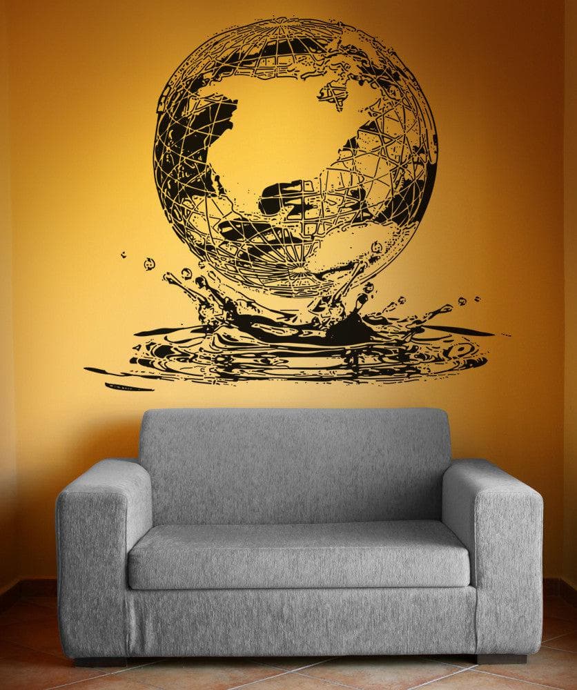 Vinyl Wall Decal Sticker Globe Water Drop #OS_AA1550