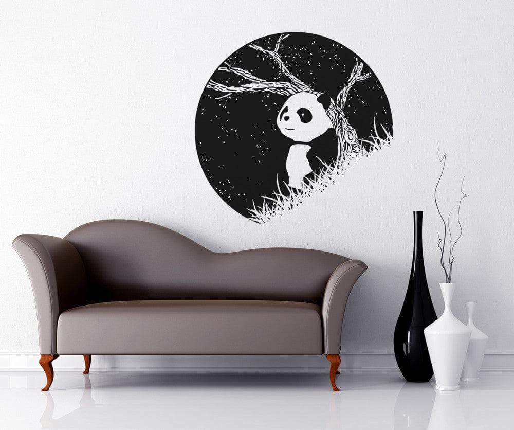 Vinyl Wall Decal Sticker Panda at Night #OS_AA1552