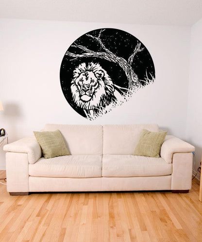 Vinyl Wall Decal Sticker Lion at Night #OS_AA1553