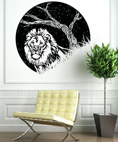 Vinyl Wall Decal Sticker Lion at Night #OS_AA1553