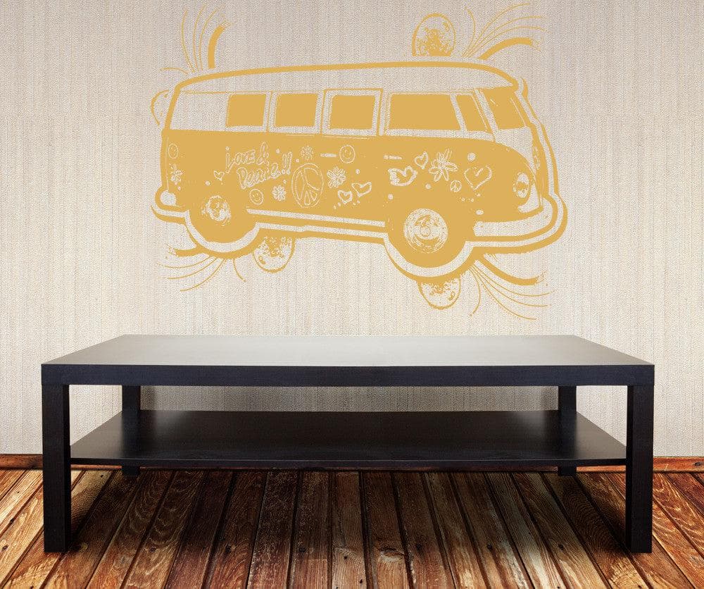 Vinyl Wall Decal Sticker 70's Inspired Hippy Van #OS_AA155