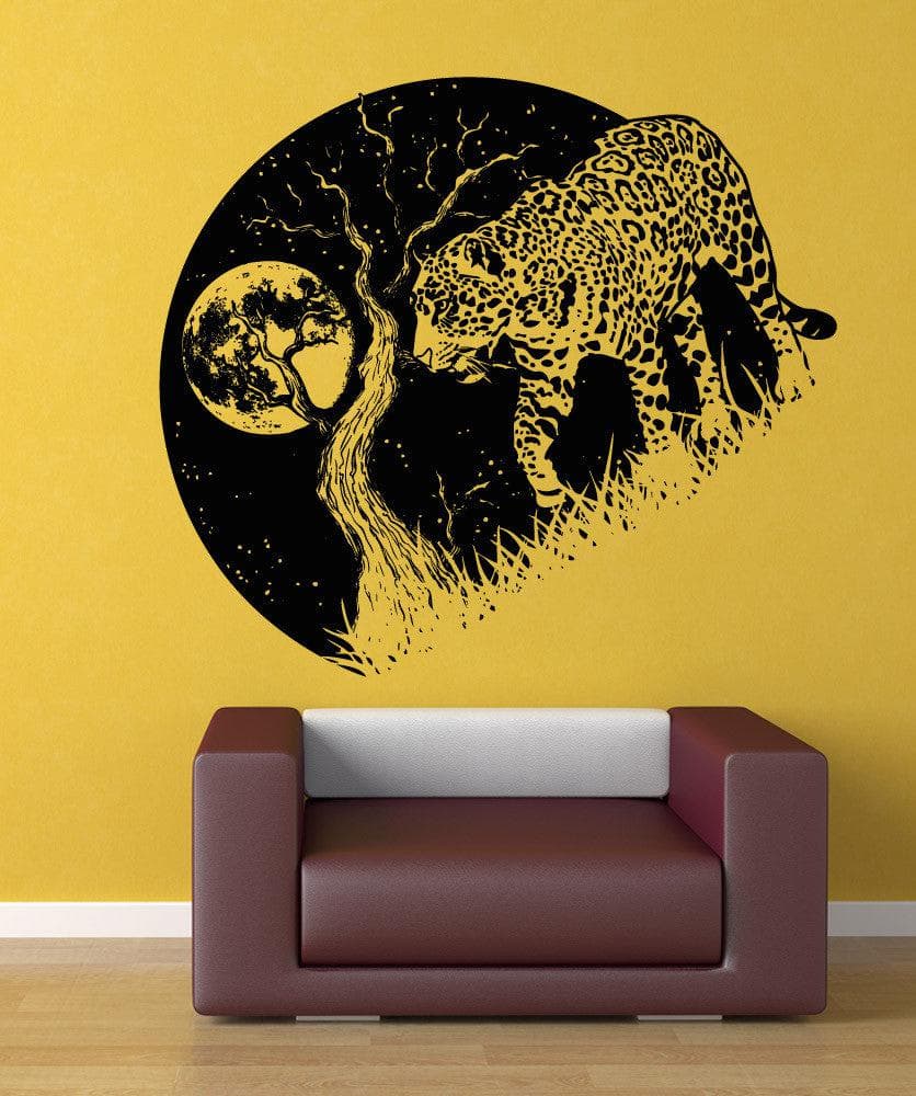 Vinyl Wall Decal Sticker Jaguar at Night #OS_AA1563