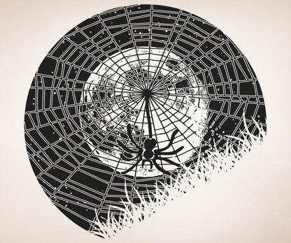 Spider Web at Night Vinyl Wall Decal Sticker #OS_AA1646