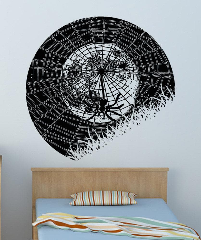 Spider Web at Night Vinyl Wall Decal Sticker #OS_AA1646