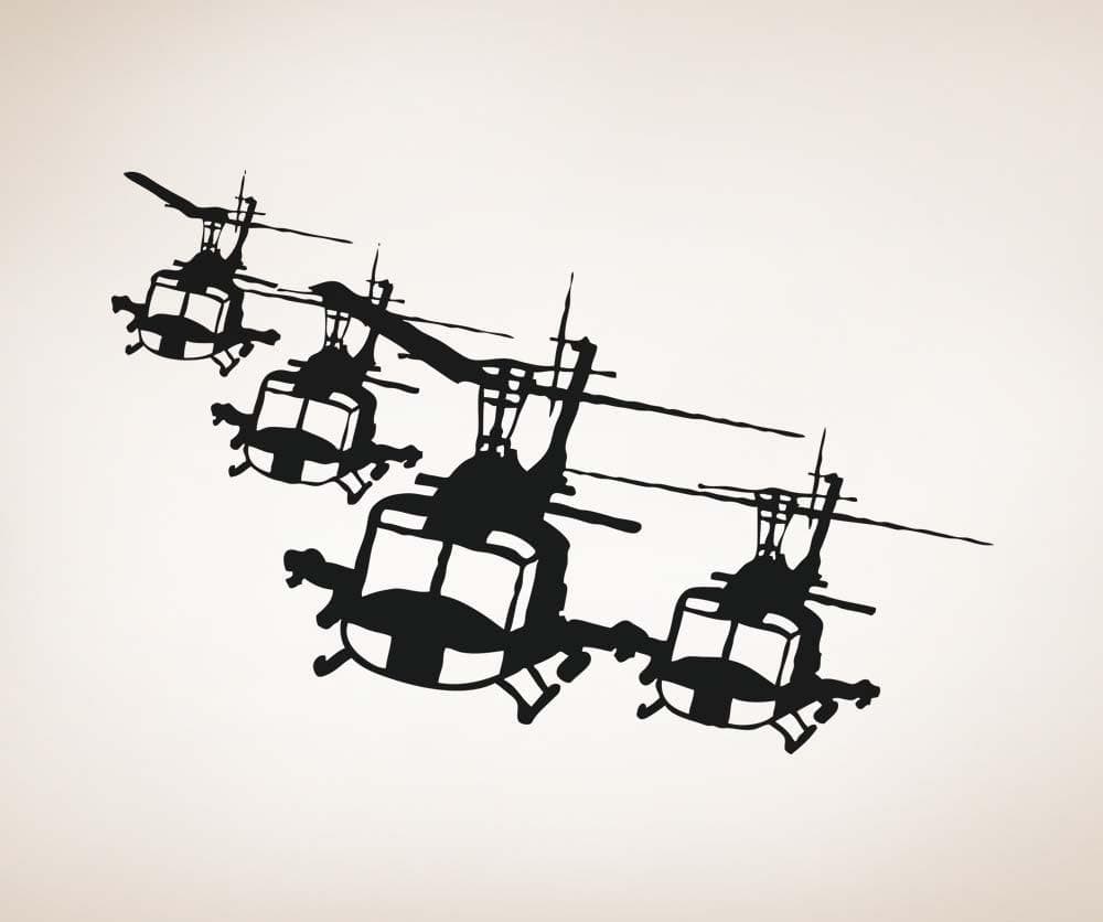 Vinyl Wall Decal Sticker Helicopter Fleet #OS_AA1653