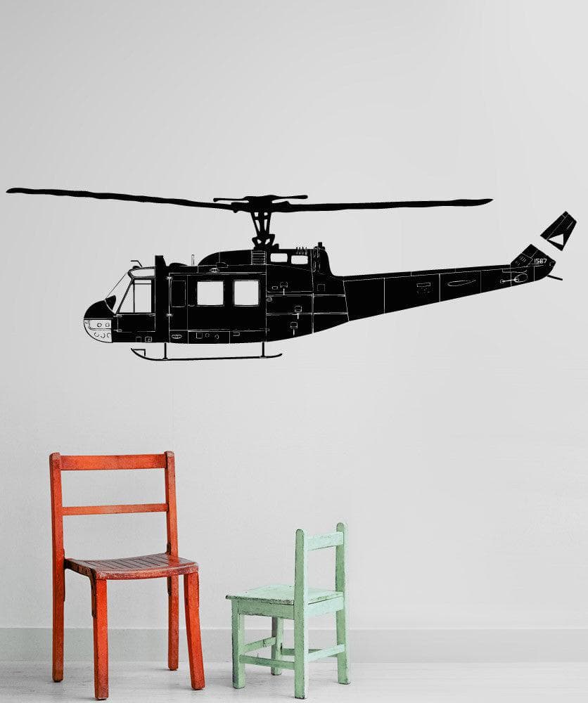 Vinyl Wall Decal Sticker Huey Helicopter Side #OS_AA1654
