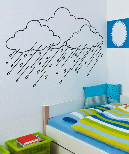 Vinyl Wall Decal Sticker Rain Clouds #OS_AA1694