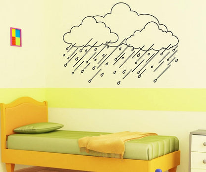 Vinyl Wall Decal Sticker Rain Clouds #OS_AA1694