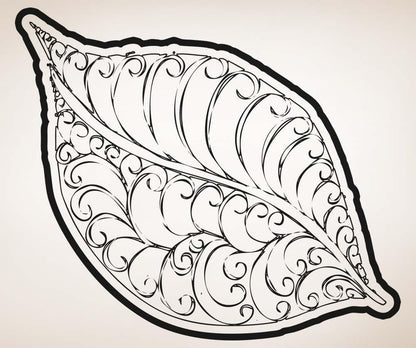 Vinyl Wall Decal Sticker Leaf with Swirls #OS_AA1723
