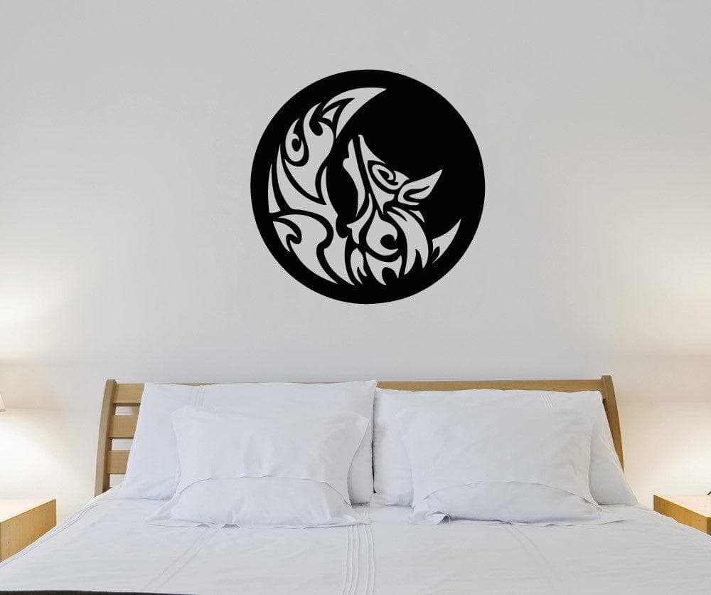 Vinyl Wall Decal Sticker Moon and Wolf Design #OS_AA1724