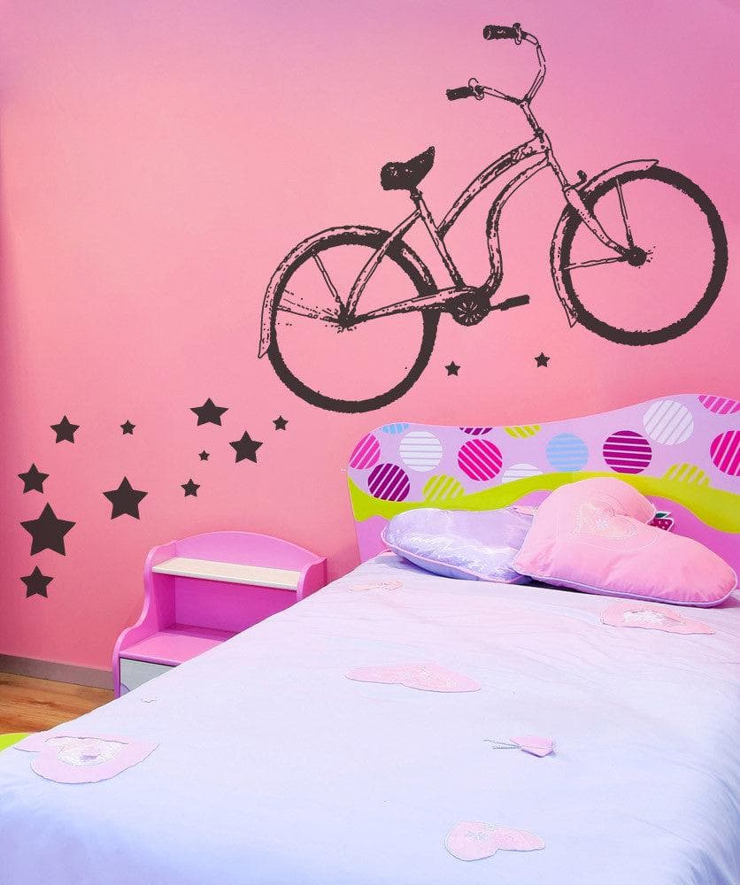 Vinyl Wall Decal Sticker Bike with Stars #OS_AA182