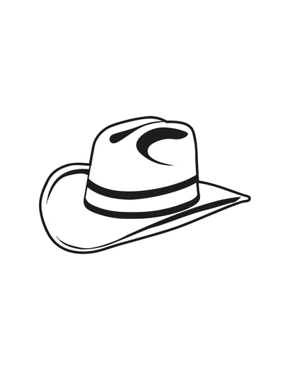 Cowboy Hat Wall Decal Sticker. #OS_AA353