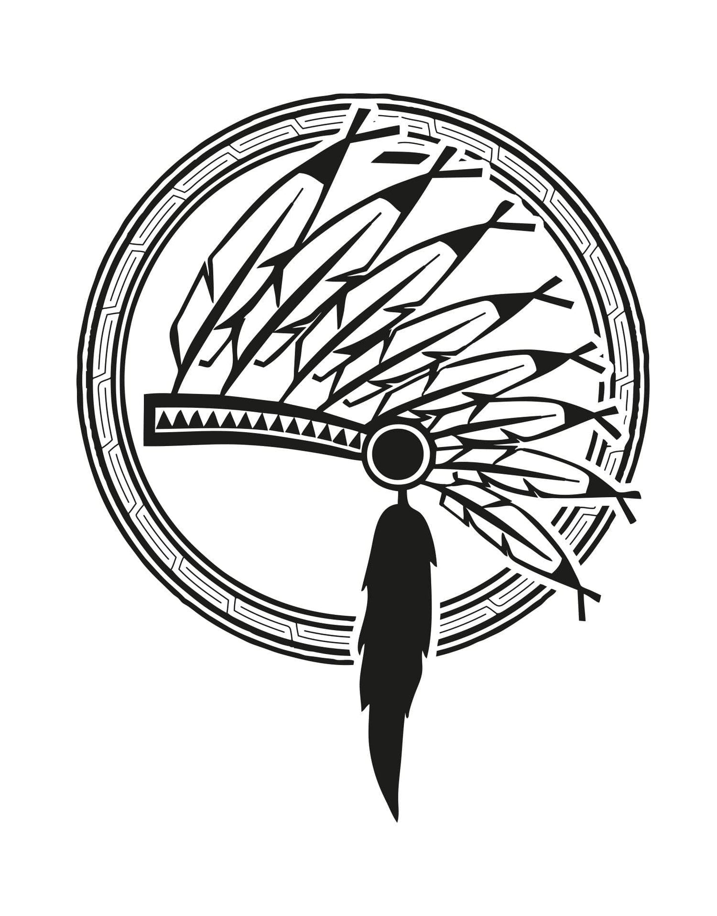 Native American Indian Headdress Vinyl Wall Decal Sticker. #OS_AA397