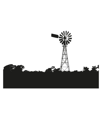 Australian Outback with Windmill Vinyl Wall Decal Sticker. #OS_AA500