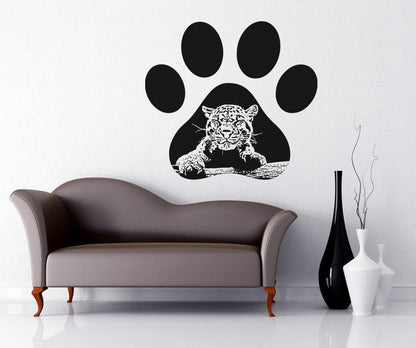 Vinyl Wall Decal Sticker Leopard Paw Print #OS_AA655