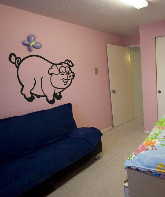 Vinyl Wall Decal Sticker Chunky Pig #OS_AA669