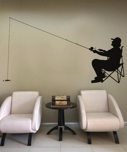 Vinyl Wall Decal Sticker Fishing Day #OS_AA709