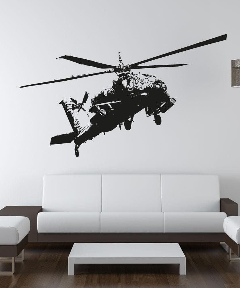 Vinyl Wall Decal Sticker Apache Helicopter #OS_AA720