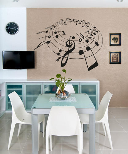 Vinyl Wall Decal Sticker Music Note Circle #OS_AA813
