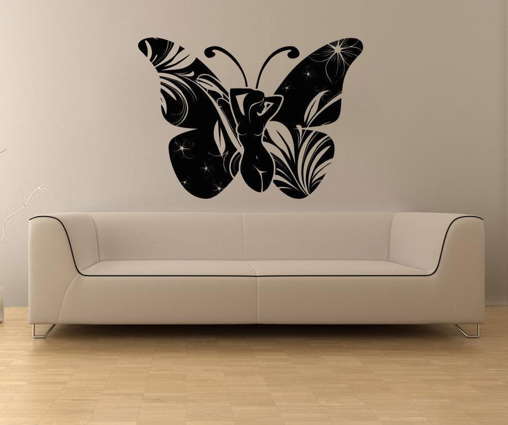 Vinyl Wall Decal Sticker Lady Butterfly #OS_AA864