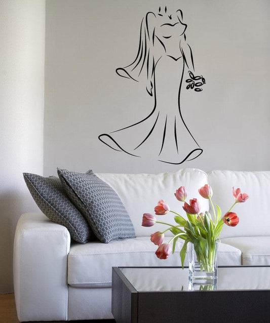 Vinyl Wall Decal Sticker Bridal Gown #OS_AA890
