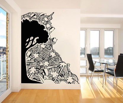 Vinyl Wall Decal Sticker Tree with Abstract Background #OS_AA918