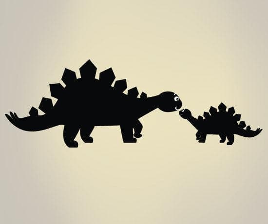 Baby and Mother Dinosaur Wall Decal. #OS_DC109