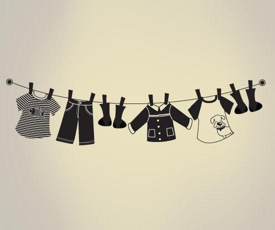 Vinyl Wall Decal Sticker Hanging Clothes #OS_DC111