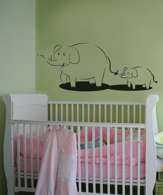 Vinyl Wall Decal Sticker Elephant Follow the Leader #OS_DC113