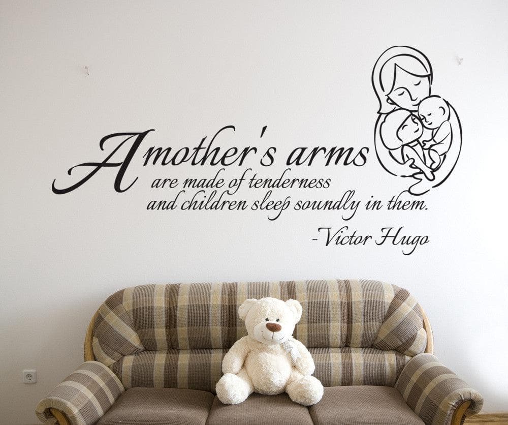Vinyl Wall Decal Sticker Mother's Arms Quote #OS_DC505