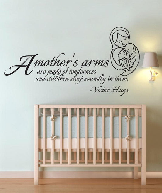 Vinyl Wall Decal Sticker Mother's Arms Quote #OS_DC505