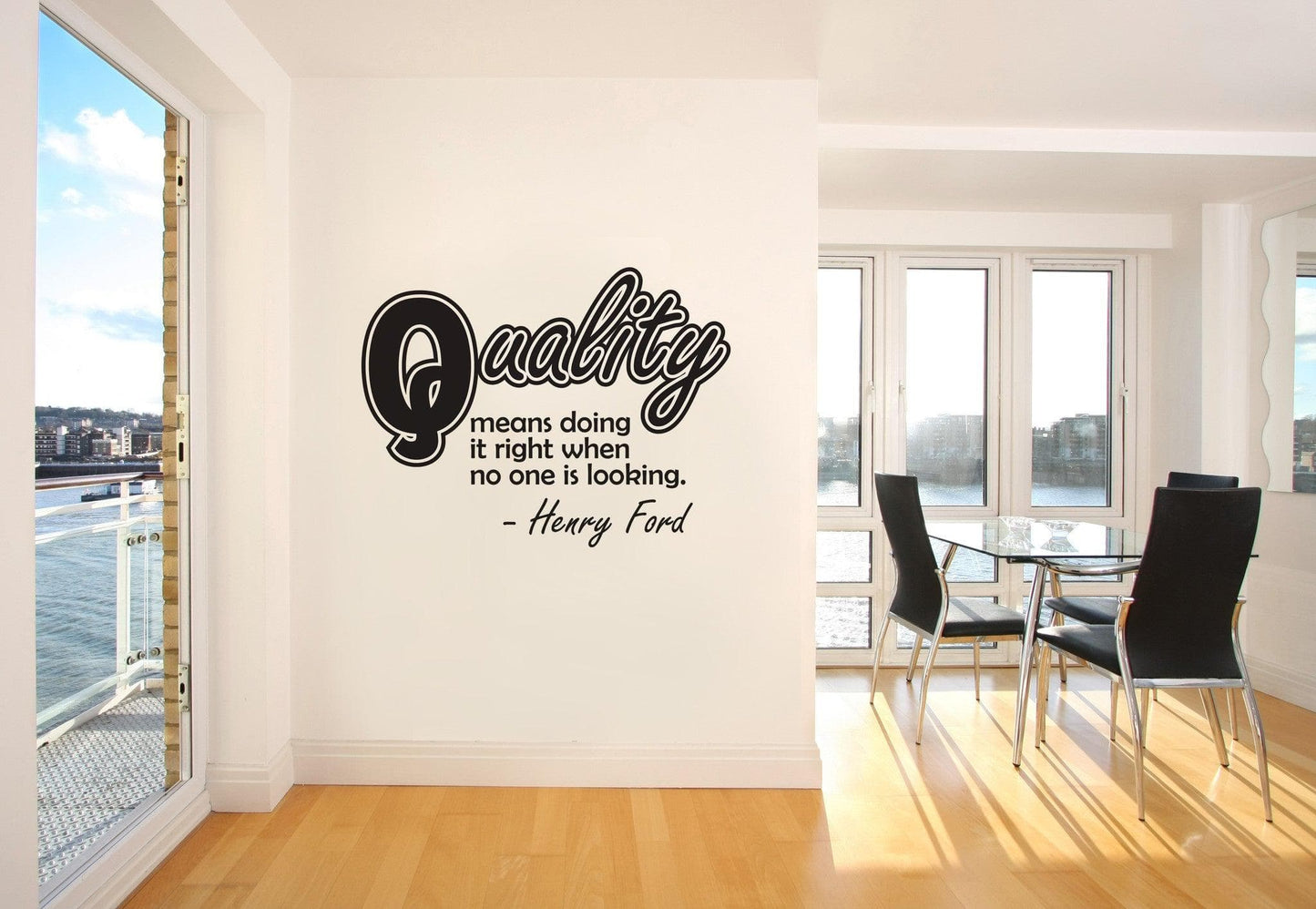 Henry Ford Quote: "Quality means doing it right when no one is looking" - Motivational Quote Wall Decal. #OS_DC506