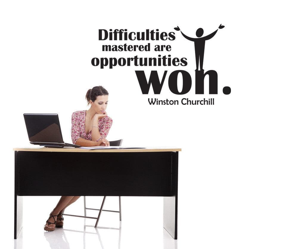 Vinyl Wall Decal Sticker Difficulties Quote #OS_DC512