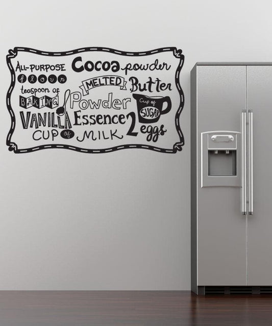 Vinyl Wall Decal Sticker Baking Ingredients #OS_DC580