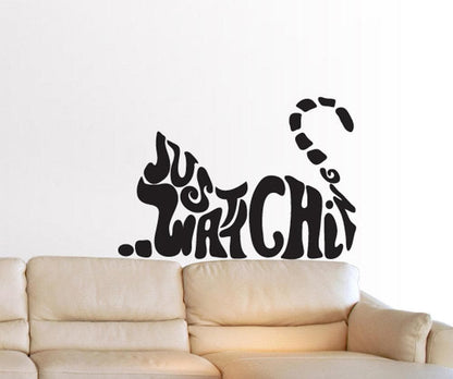 Cat Wall Decal. Just Watching Cat #OS_DC591