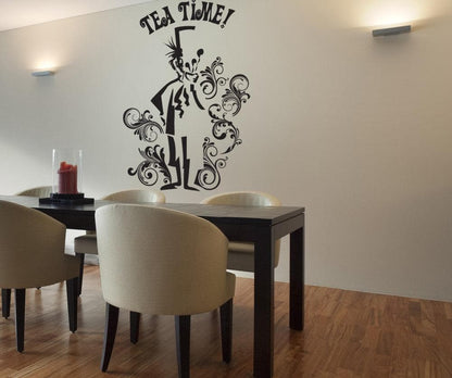 Vinyl Wall Decal Sticker Mad Hatter Tea Time #OS_DC615
