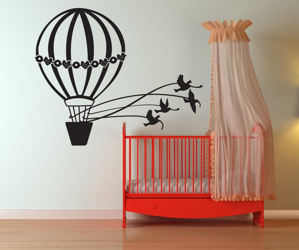 Vinyl Wall Decal Sticker Doves and Hot Air Balloon #OS_DC645