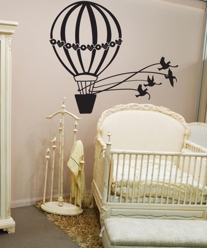Vinyl Wall Decal Sticker Doves and Hot Air Balloon #OS_DC645