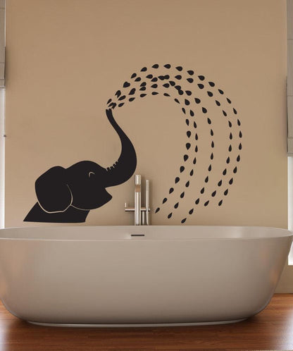 Vinyl Wall Decal Sticker Spraying Baby Elephant #OS_DC649
