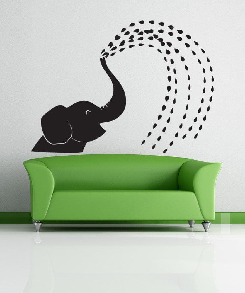 Vinyl Wall Decal Sticker Spraying Baby Elephant #OS_DC649